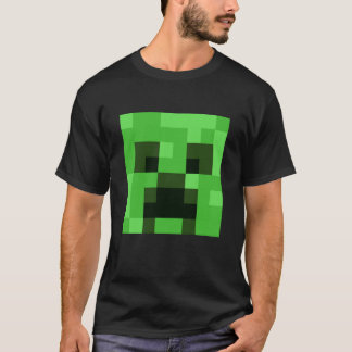 Minecraft Creeper Pixelated Big Face Character T-shirt
