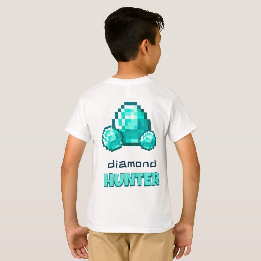 Minecraft Diamond Hunter T-Shirt (Achterkant volledig)