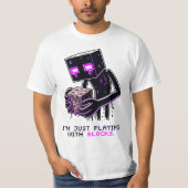 Minecraft Enderman, ik speel gewoon met blokken, T-shirt (Voorkant)