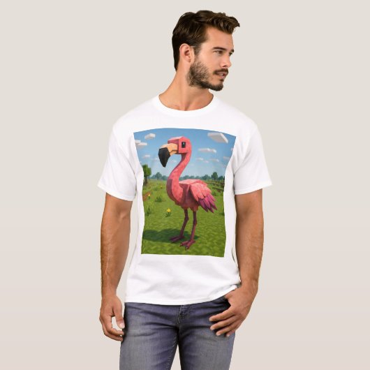 Minecraft flamingo t-shirt (Voorkant volledig)