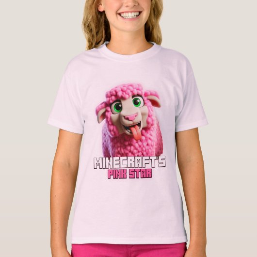 Minecraft Roze Schaap, Minecrafter, Schattige, Gra T-shirt (Voorkant)