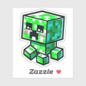 Minecraft, Schattige Creeper, Minecrafter, Chibi K Sticker (Vel)