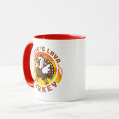 Minecraft Steve's Lava Turkey Thanksgiving Mug Mok (Voorkant links)