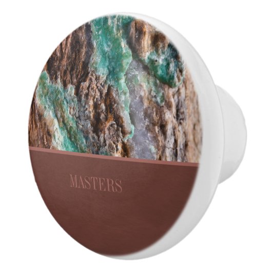 Mined Turquoise steen gepersonaliseerd Keramische Knop (Rechts)