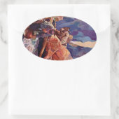  miner- en Donkerschilderen Ovale Sticker (Tas)