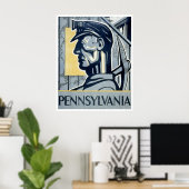 Miner in Pennsylvania 1937 WPA Poster (Thuiskantoor)