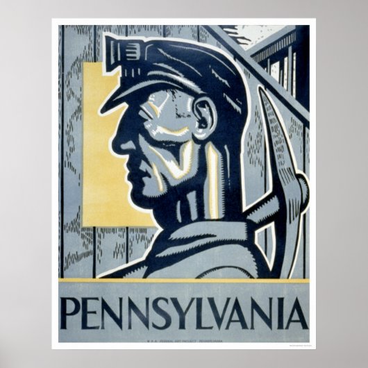 Miner in Pennsylvania 1937 WPA Poster (Voorkant)