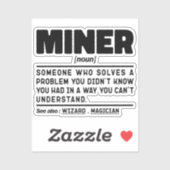 Miner Noun Definitie Vakman Dad Worker Sticker (Vel)