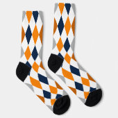 Miner Oranje en Navy Argyle-patroonSocks Sokken (Rechts)