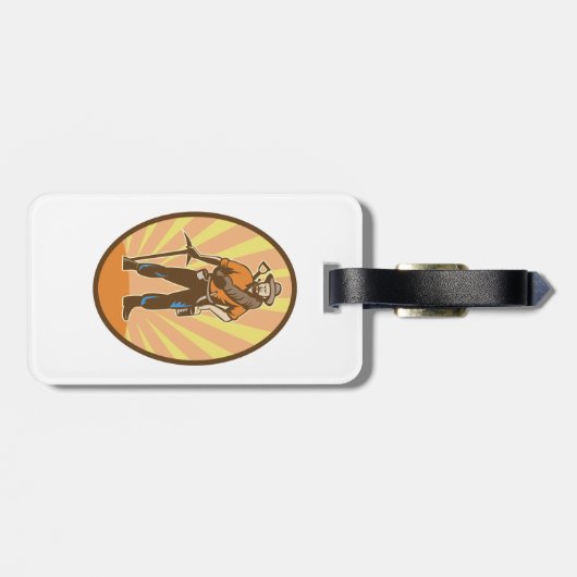 Miner Prospector Bagagelabel (Achterkant horizontaal)