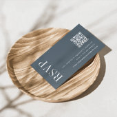 Mineraal Blauw Huwelijk QR Code RSVP Informatiekaartje