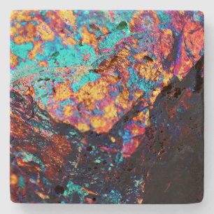 Mineraal chalcopyriet edelsteen kristal steen stenen onderzetter