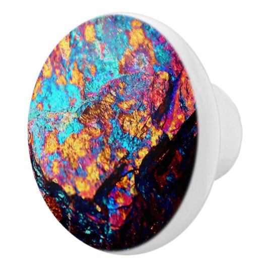 Mineraal chalcopyriet gemstone kristal steen keramische knop (Rechts)