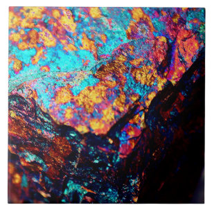 Mineraal chalcopyriet gemstone kristal steen tegeltje