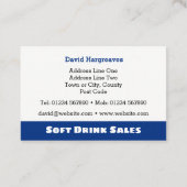 Mineraalwater en Drinken Visitekaartje. Visitekaartje (Achterkant)