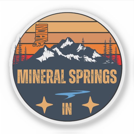 Mineral Springs, Indiana Sticker (Voorkant)