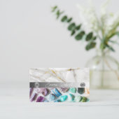 Minerale Amethyst Crystal Quartz Textuur Visitekaartje (Staand voorkant)