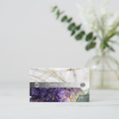 Minerale Amethyst Crystal Quartz Textuur Visitekaartje (Staand voorkant)