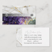 Minerale Amethyst Crystal Quartz Textuur Visitekaartje (Voorkant / Achterkant)