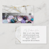 Minerale Amethyst Crystal Quartz Textuur Visitekaartje (Voorkant / Achterkant)