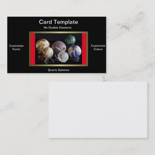 Minerale bollen - Kogels van stenen Visitekaartje (Voorkant / Achterkant)