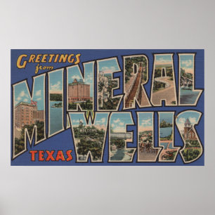 Minerale cellen, Texas - Grote lettertjes Poster