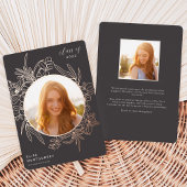 Minerale Floral Folie Foto Afstuderen aankondiging