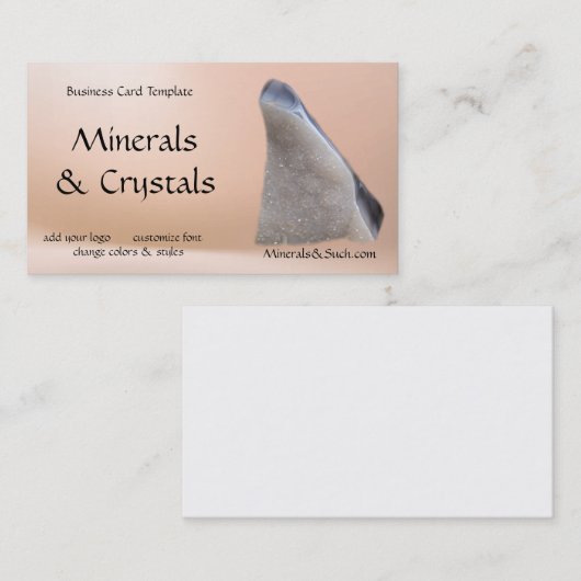 Minerale geode-herstellende kristallen visitekaartje (Voorkant / Achterkant)