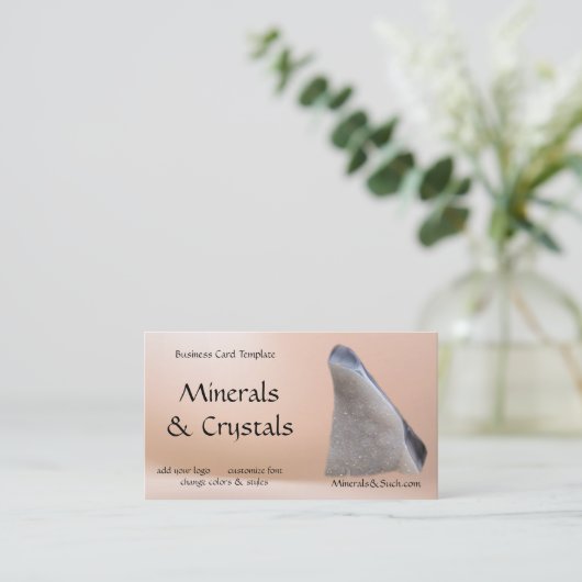 Minerale geode-herstellende kristallen visitekaartje (Staand voorkant)