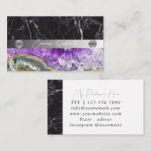 Minerale Paarse Amethyst Crystal Quartz Textuurbus Visitekaartje (Voorkant / Achterkant)