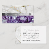 Minerale Paarse Amethyst Crystal Quartz Textuurbus Visitekaartje (Voorkant / Achterkant)