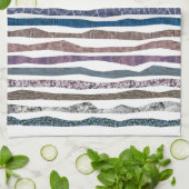 Minerale stripes theedoek (Gevouwen)