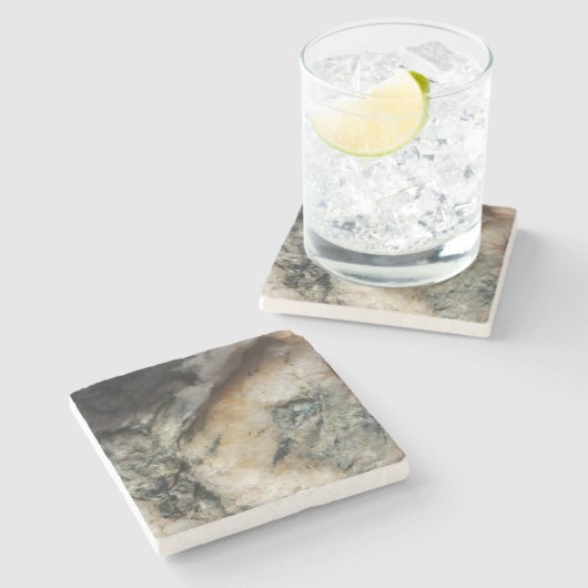 Minerale textuur van het zwarte en Witte Kwartz Stenen Onderzetter (Zijkant)