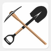 Minerale tools vierkante sticker (Voorkant)