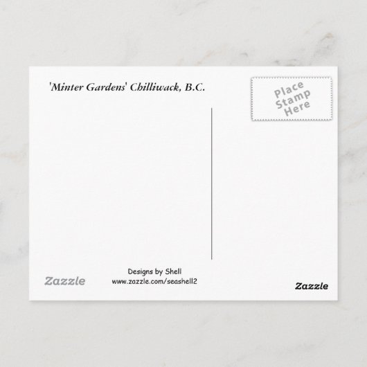 Minerale tuinen briefkaart (Achterkant)