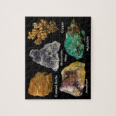 Mineralen - Barite Mica Koper Amethist Malachiet Legpuzzel (Verticaal)