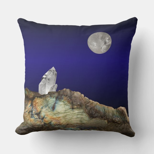 Mineralen Edelstenen Landschap Kwarts Maan Kussen (Voorkant)