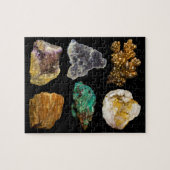 Mineralen - kopergeode Mica Malachite Amethyst Legpuzzel (Horizontaal)