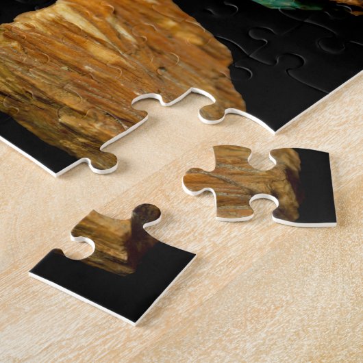 Mineralen - kopergeode Mica Malachite Amethyst Legpuzzel (Zijkant)