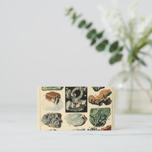  mineralen Rocks Geology Visitekaartje (Staand voorkant)