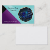 Mineralen Sapphire Blue Crystal Visitekaartje (Voorkant / Achterkant)