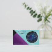 Mineralen Sapphire Blue Crystal Visitekaartje (Staand voorkant)