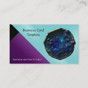 Mineralen Sapphire Blue Crystal Visitekaartje