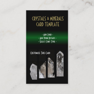 Mineralen - White Quartz Healing Crystals Visitekaartje