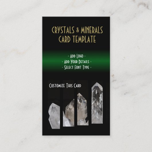Mineralen - White Quartz Healing Crystals Visitekaartje (Voorkant)