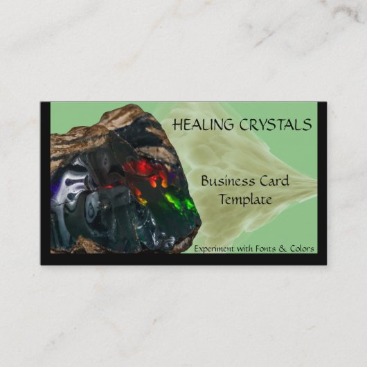 Minerals Crystal Healing Opal Visitekaartje (Voorkant)