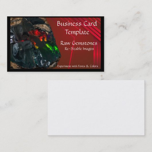 Minerals Crystal Raw Opal Visitekaartje (Voorkant / Achterkant)