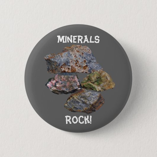 Minerals Rock Collectors Funny Ronde Button 5,7 Cm (Voorkant)