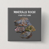 Minerals Rock Collectors Funny Vierkante Button 5,1 Cm (Voorkant)