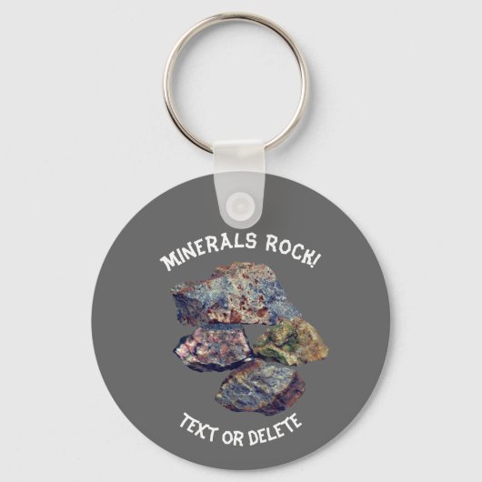 Minerals Rock Collectors, gepersonaliseerd Sleutelhanger (Achterkant)